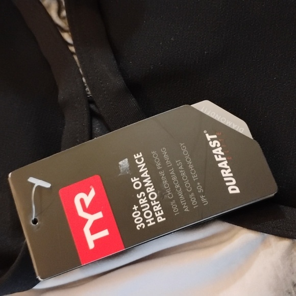 TYR Durafast Diamondfit Size 34 (L) One Piece Open Back NWT Swimsuit Pyrite - Picture 3 of 7